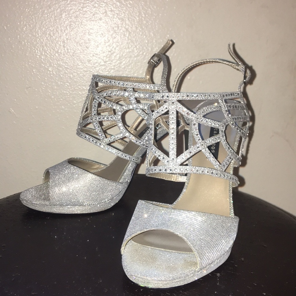 Sparkling Silver Heels size 9